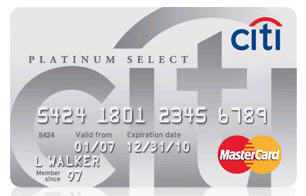 The Citigroup Platinum Select Mastercard